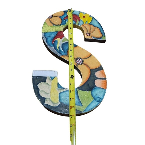 Anthropologie Ampersand S Painted Sign Alphabet Wall Art Name Symbol Home Décor - Picture 7 of 9